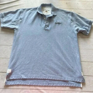Orvis Mens L  Polo Henley Collared Shirt Blue Casual Short Sleeve Outdoor Hiking